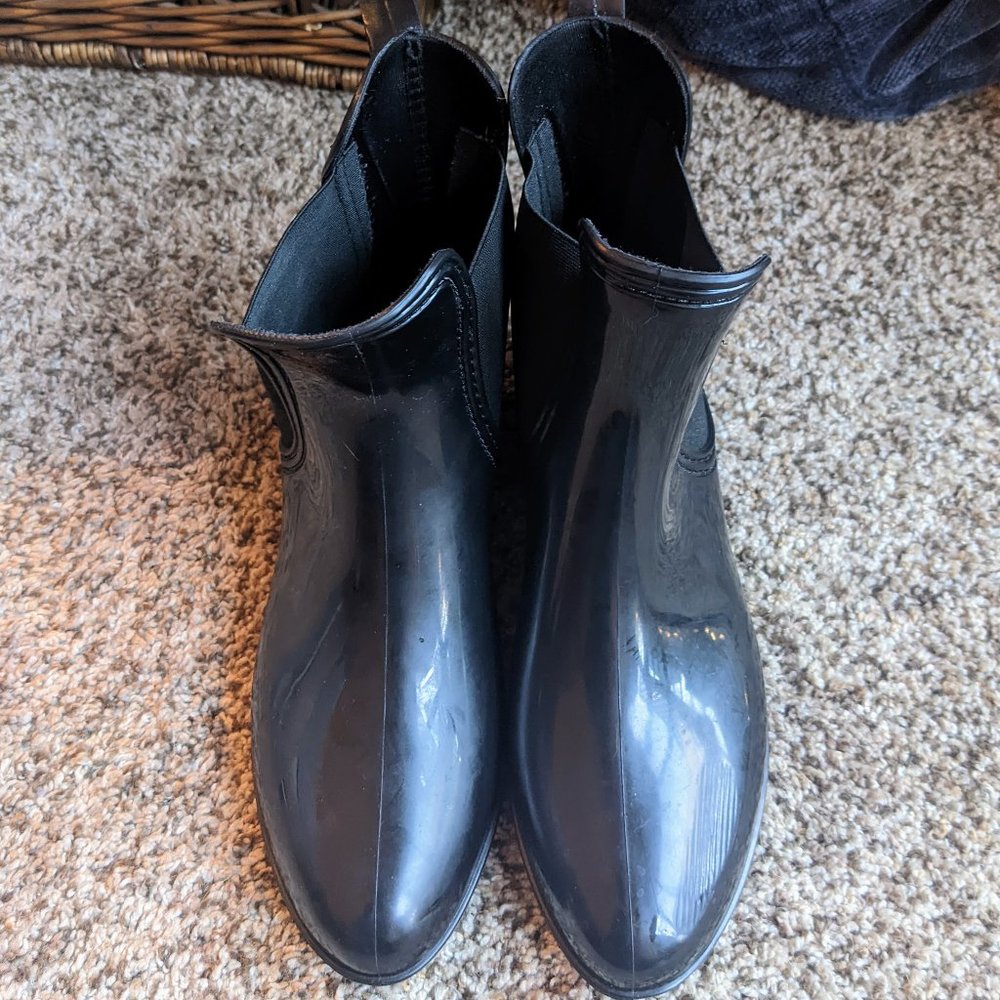 Black Rain Boots by I.N.C., Size 6, Like New